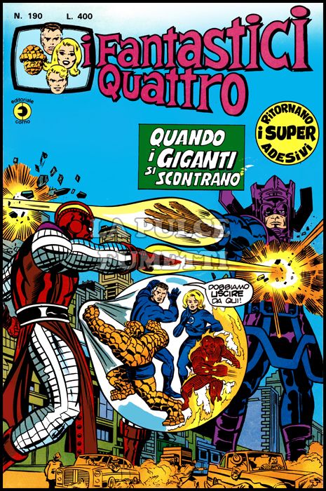 FANTASTICI QUATTRO #   190: QUANDO I GIGANTI SI SCONTRANO - NO ADESIVI